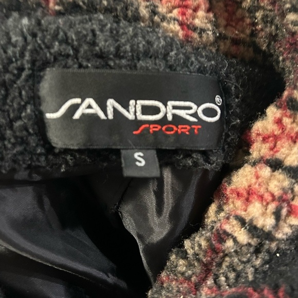 Sandro Fleece Teddy Bear Button Coat Jacket - Picture 2 of 6